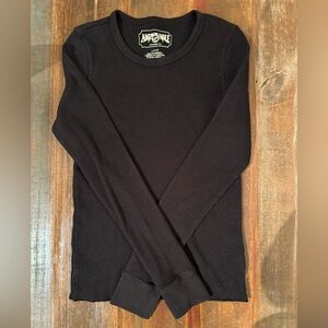 American Eagle Waffle Print Long Sleeve Shirt